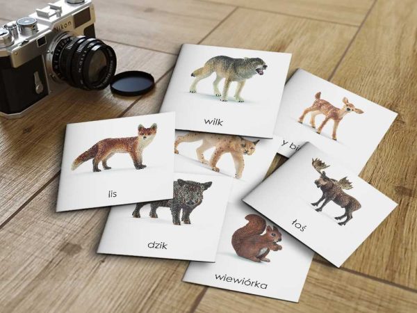 ZWIERZĘTA LEŚNE SCHLEICH - Karty edukacyjne trójdzielne 14 x 14
