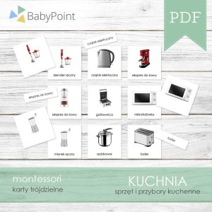 KUCHNIA - Karty edukacyjne trójdzielne 14 x 14 - 10 szt