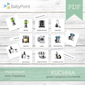 KUCHNIA - Karty edukacyjne trójdzielne 14 x 14 - 90 szt