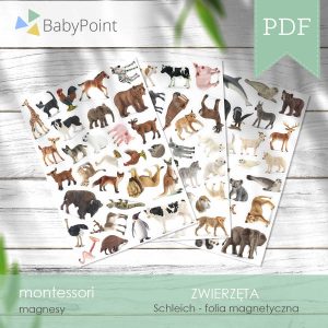 ZWIERZĘTA - Folia samoprzylepna do magnesów ze zwierzętami Schleich