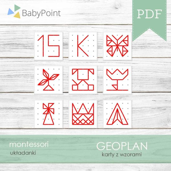 GEOPLAN - Karty edukacyjne z wzorami 14 x 14