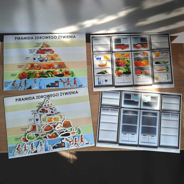 PIRAMIDA ZDROWEGO ŻYWIENIA i LODÓWKA - Zestaw edukacyjny - Magnetbook - Lamibook