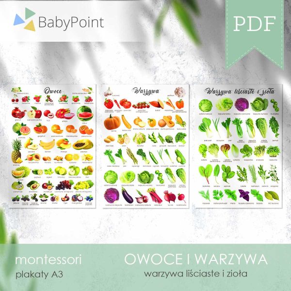 OWOCE I WARZYWA - Zestaw edukacyjny 3D
