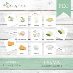 FARMA - Produkty mleczne - Karty edukacyjne trójdzielne - 12 szt