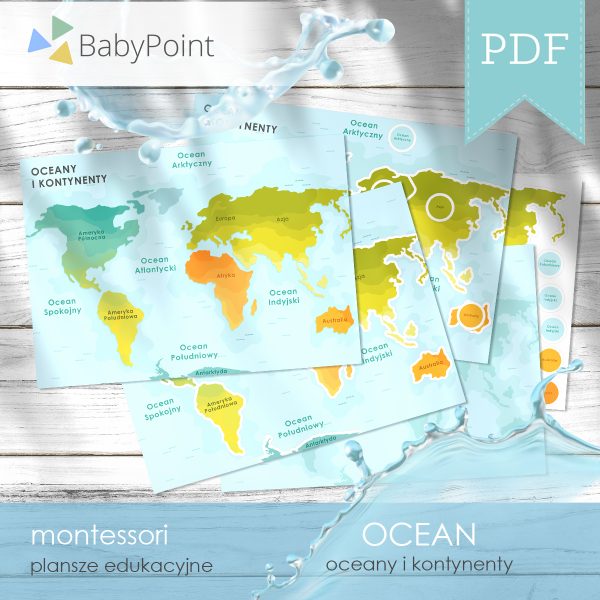OCEAN - Oceany i kontynenty - Plansze edukacyjne