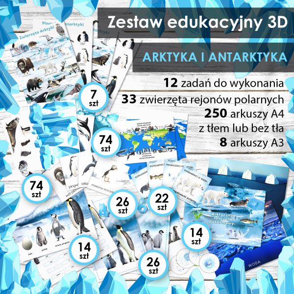 ARKTYKA I ANTARKTYKA - Zestaw edukacyjny 3D