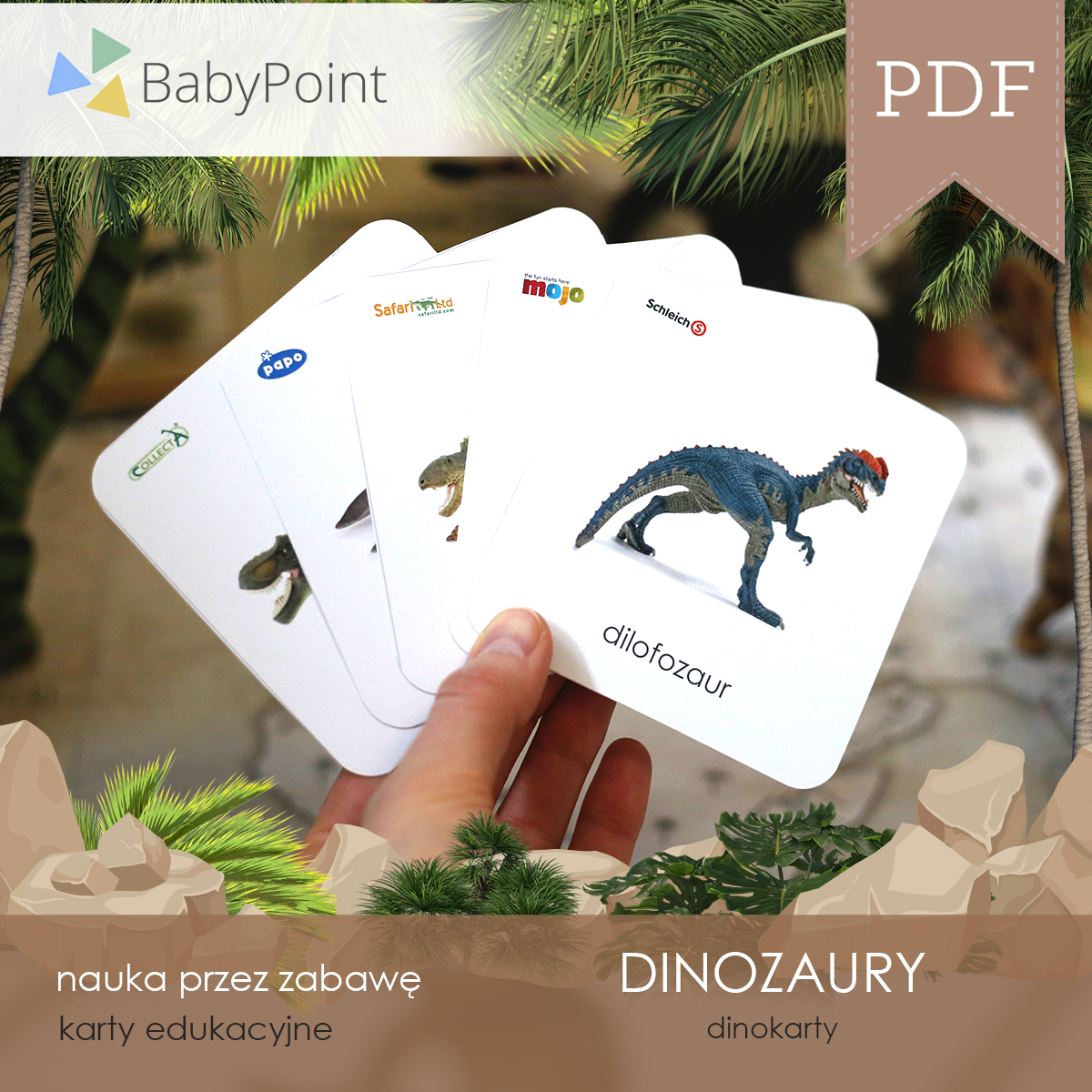 DINOZAURY-Dinokarty-Vis7 WĘŻE - Karty trójdzielne