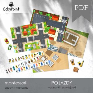 POJAZDY - Wycinanki - Przyklejanki
