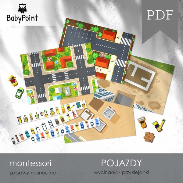 POJAZDY - Wycinanki - Przyklejanki