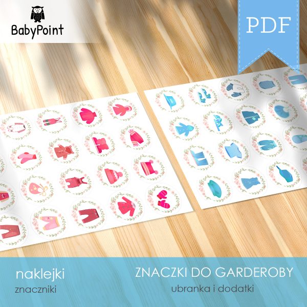 Znaczki do garderoby - Etykietki - Naklejki