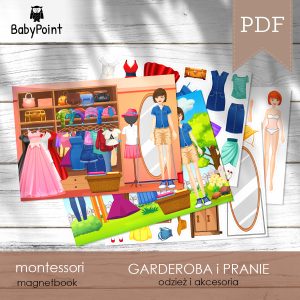 GARDEROBA I PRANIE - Zestaw edukacyjny - Magnetbook - Lamibook - 2D