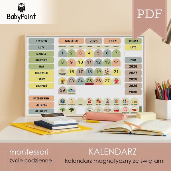 KALENDARZ magnetyczny DIY