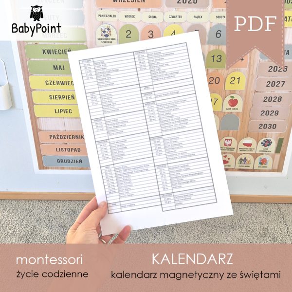 KALENDARZ magnetyczny DIY